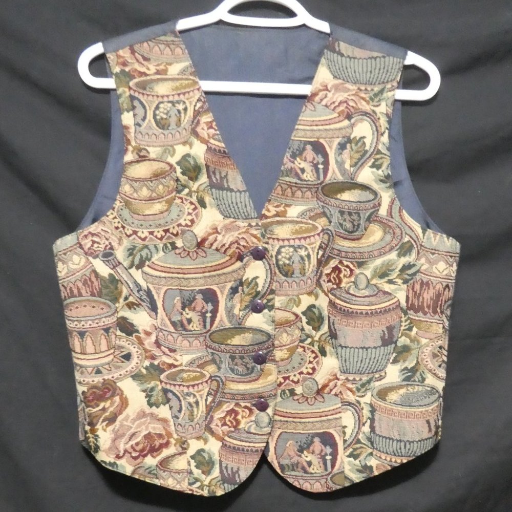 Vintage Tea, Coffee and Cream Tapestry Vest | Mint Condition | Made In Canada